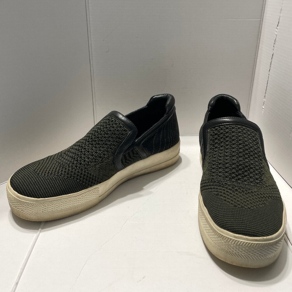 Womens 8.5 Ash Brand Jeday Slip-On Knit Sneakers Boat Shoes Army/Black Colorway